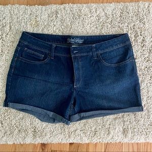faded glory dark washed jean shorts